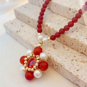 Vintage stone necklace N278